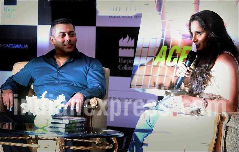 Actor Salman Khan comes in for the biography book launch of Tennis ace Sania Mirza in Andheri, Mumbai. Express photo by Nirmal Harindran, 17th July, 2016, Mumbai.