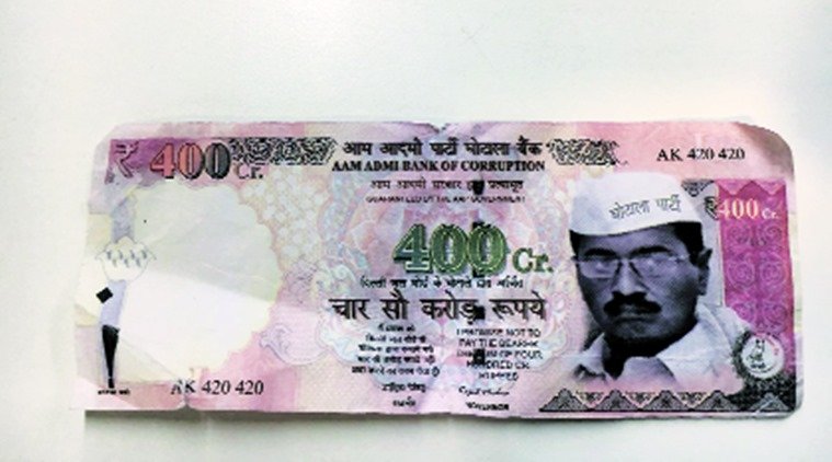 AAP, Arvind Kejriwal, Kejriwal, Aam Aadmi Party, 400-crore note, Arvind kejriwal on note, Mahatma gandhi, RBI, RBi governor, Kapil Mishra, DJB water tanker scam, Delhi jal board water tanker scam, DJB scam, delhi news
