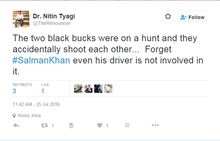 salman khan, salman khan poaching case, chinkara poaching case, twitter trolls, social media, Black Buck Poaching Case, salman khan case, Chinkara cases, salman khan acquitted, salman case in jodhpur, black buck poaching case salman khan, salman khan news, Latest News, Jansatta