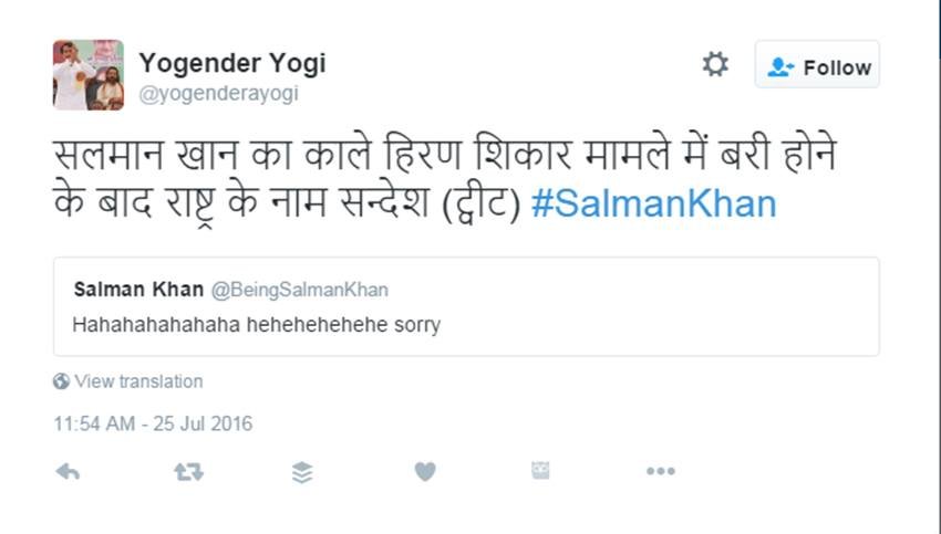 salman khan, salman khan poaching case, chinkara poaching case, twitter trolls, social media, Black Buck Poaching Case, salman khan case, Chinkara cases, salman khan acquitted, salman case in jodhpur, black buck poaching case salman khan, salman khan news, Latest News, Jansatta