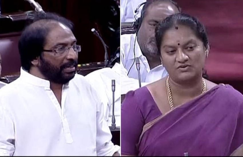DMK, AIDMK, MPs fight, AIDMK MP sasikala, DMK MP trichi siva, delhi airport, woman MP slaps MP, MPs scuffle