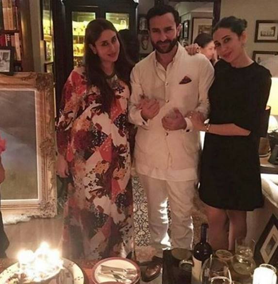 बर्थडे की यह खास तस्वीर सेफ, करीना और करिश्मा ने अपने इंस्टाग्राम अकाउंट पर शेयर की।