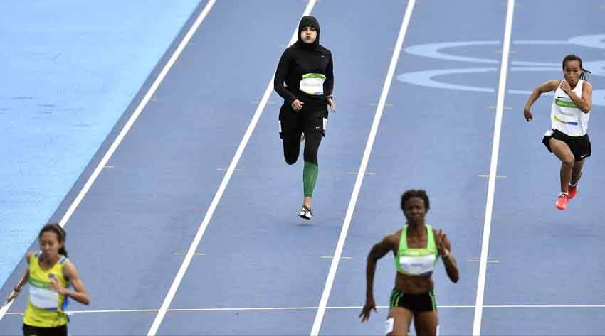 2016 Rio Olympics, Kariman Abuljadayel, Kamia Yousufi, female sprinters, Saudia Arabia, Afghanistan, hijabs, 100 metres