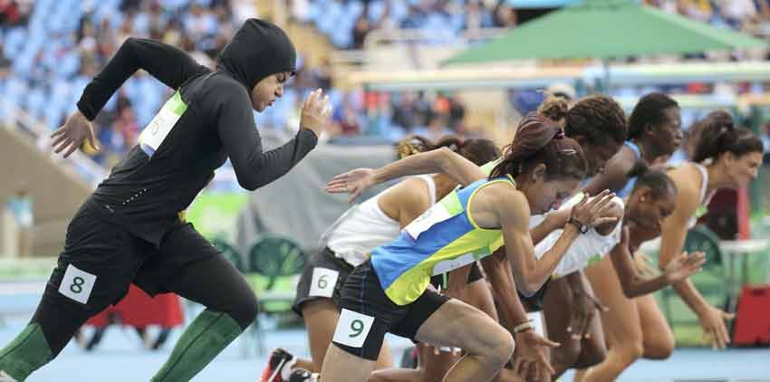 2016 Rio Olympics, Kariman Abuljadayel, Kamia Yousufi, female sprinters, Saudia Arabia, Afghanistan, hijabs, 100 metres