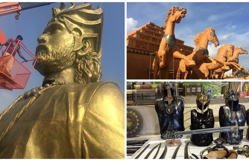 bahubali 2, baahubali, baahubali part 2, Baahubali film, Prabhas, baahubali the conclusion, Baahubali film set, baahubali art director, Baahubali 2 set, Baahubali 2 shooting update, Rana Daggubati, Tamannaah Bhatia, bahubali 2 release date, Anushka Shetty, Baahubali film set pics, Baahubali movie set, Baahubali set pics, Baahubali New Kingdom, Sabu cyril, Enetrtainment News
