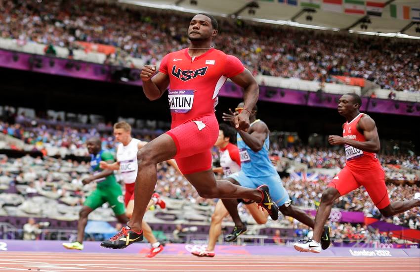 अमेरिका के फर्राटा धावक जस्टिन गैटलिन। (AP Photo/David J. Phillip, File)
