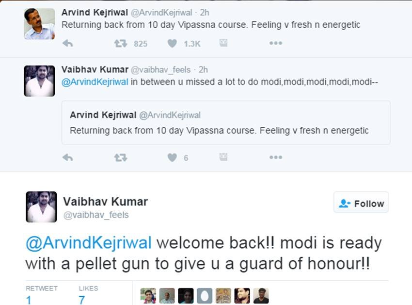 Arvind Kejriwal, Kejriwal Twitter, Vipassna, Kejriwal Trolled, Delhi CM, Kejriwal vs Modi, Social Media, Twitter Trolls, India News, Jansatta