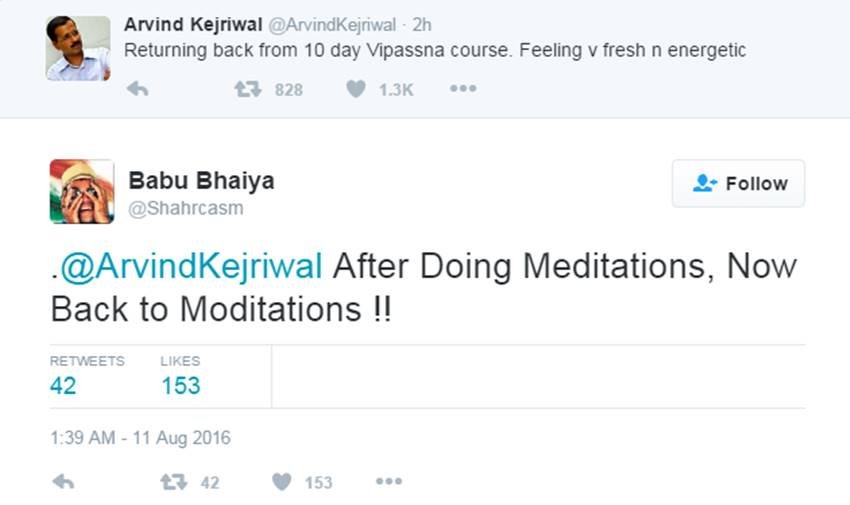 Arvind Kejriwal, Kejriwal Twitter, Vipassna, Kejriwal Trolled, Delhi CM, Kejriwal vs Modi, Social Media, Twitter Trolls, India News, Jansatta