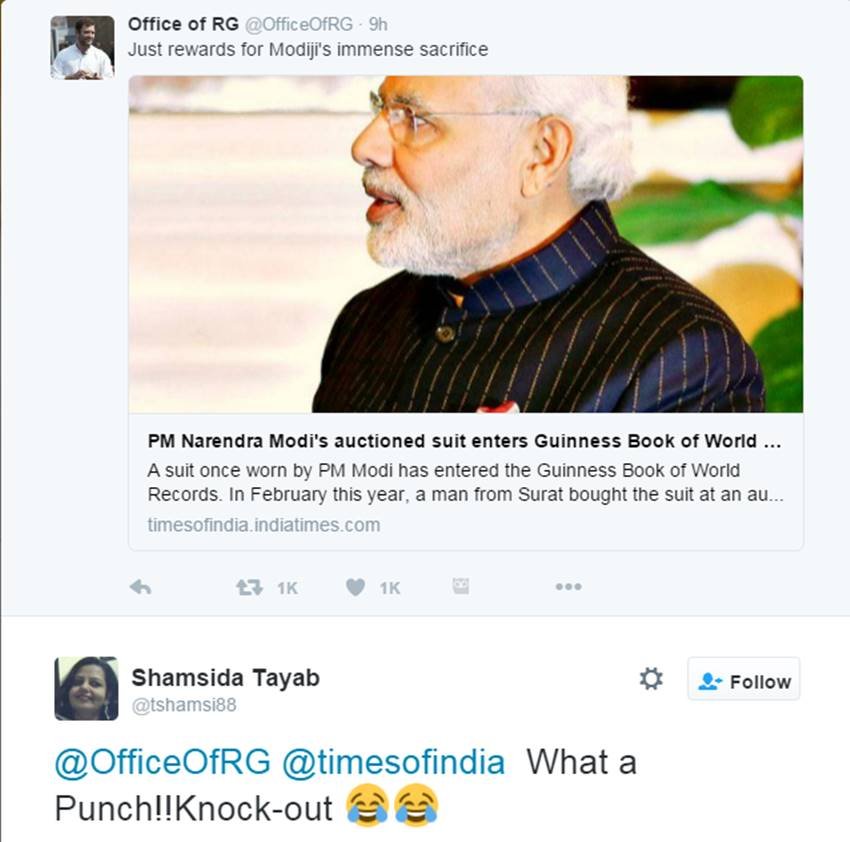 Rahul Gandhi, Narendra Modi, PM Modi Suit, Narendra Modi Suit, Modi Suit Cost, Guinness Book of world records, Rahul vs Modi, Social Media, Twitter trolls, RaGa Trolled, pappu Jokes, India News, Hindi news, Jansatta