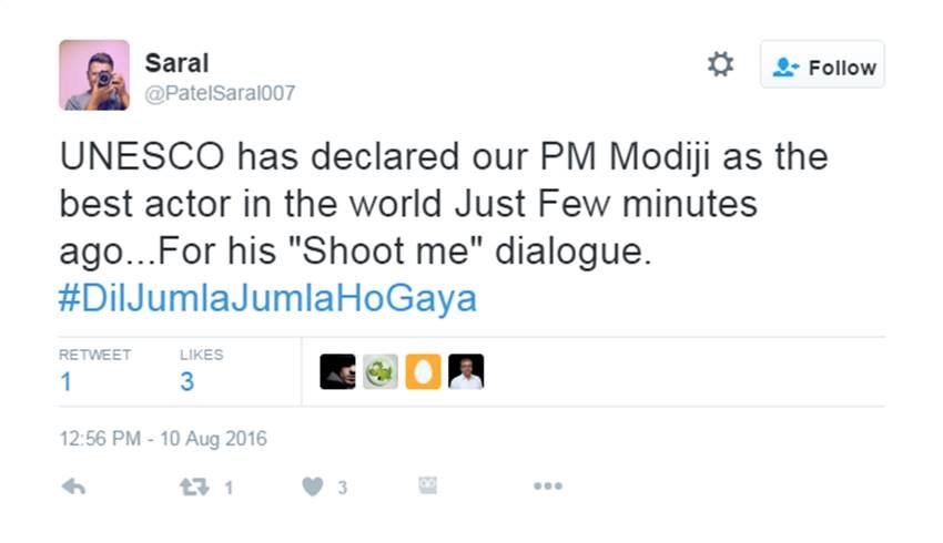 Narendra Modi, PM Modi, Narendra Modi Twitter, Narendra Modi Jumla, #DilJumlaJumlaHoGaya, Modi Speech, Dalit Atrocities, Gau Raksha, Twitter Trolls, Modi Trolled, Social Media, India News, Jansatta