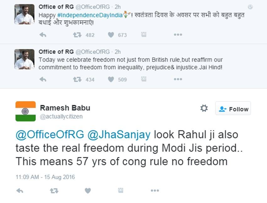 Rahul Gandhi, Congress VP, Independence Day 2016, Red Fort, Rahul gandhi Speech, Rahul gandhi Trolled, Social Media, Twitter Trolls, India News, Jansatta