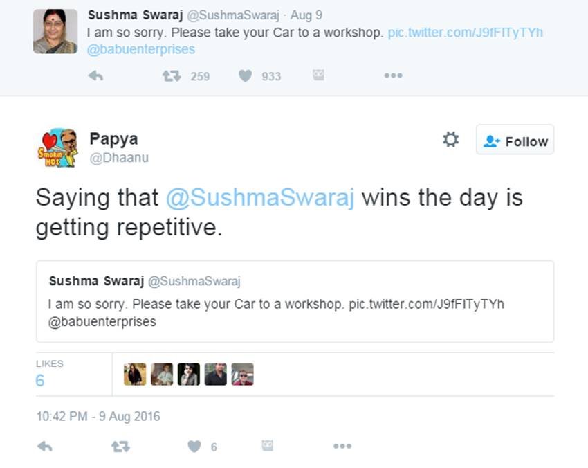 Sushma Swaraj, Sushma Swaraj Twitter, Sushma MEA, Foreign Minister, Sushma Swaraj Help, External Affairs, Twitter Hilarious, Social media, Modi Govt, India News, Jansatta