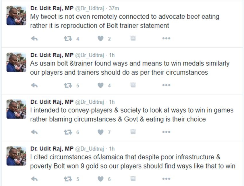 Beef, Usain Bolt, Udit Raj, Udit Raj BJP, Beef Eating, Cow Meat, Usain Bolt Secret, Beef Protein, Usian Bolt Olympics, Twitter Trolls, India News, Jansatta