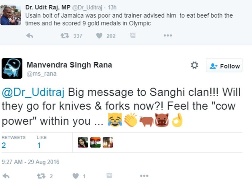 Beef, Usain Bolt, Udit Raj, Udit Raj BJP, Beef Eating, Cow Meat, Usain Bolt Secret, Beef Protein, Usian Bolt Olympics, Twitter Trolls, India News, Jansatta