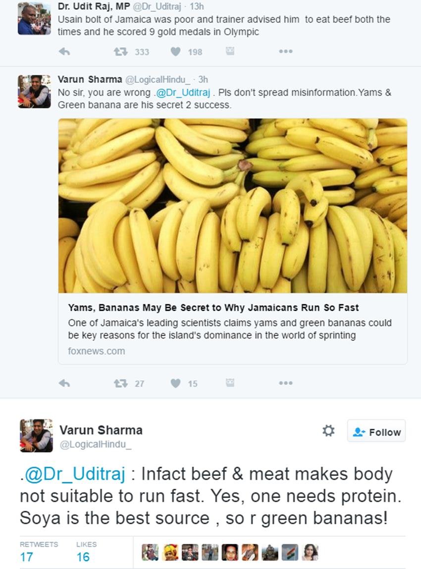 Beef, Usain Bolt, Udit Raj, Udit Raj BJP, Beef Eating, Cow Meat, Usain Bolt Secret, Beef Protein, Usian Bolt Olympics, Twitter Trolls, India News, Jansatta