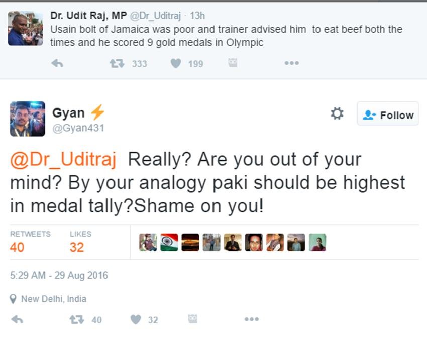 Beef, Usain Bolt, Udit Raj, Udit Raj BJP, Beef Eating, Cow Meat, Usain Bolt Secret, Beef Protein, Usian Bolt Olympics, Twitter Trolls, India News, Jansatta