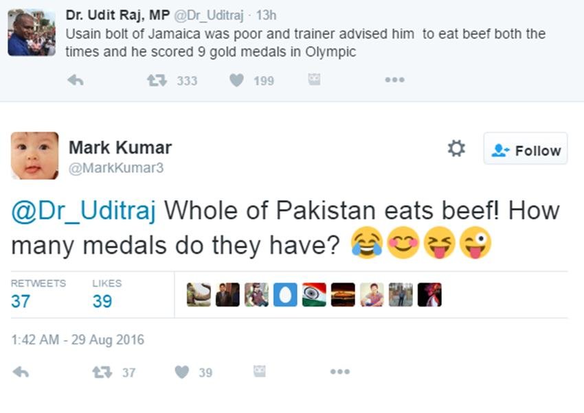 Beef, Usain Bolt, Udit Raj, Udit Raj BJP, Beef Eating, Cow Meat, Usain Bolt Secret, Beef Protein, Usian Bolt Olympics, Twitter Trolls, India News, Jansatta