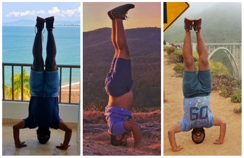 Vinay Pateel, Vinay Pateel bengaluru, Vinay Pateel instagram, Vinay Pateel social media, Headstands, Headstands pic, travelling,