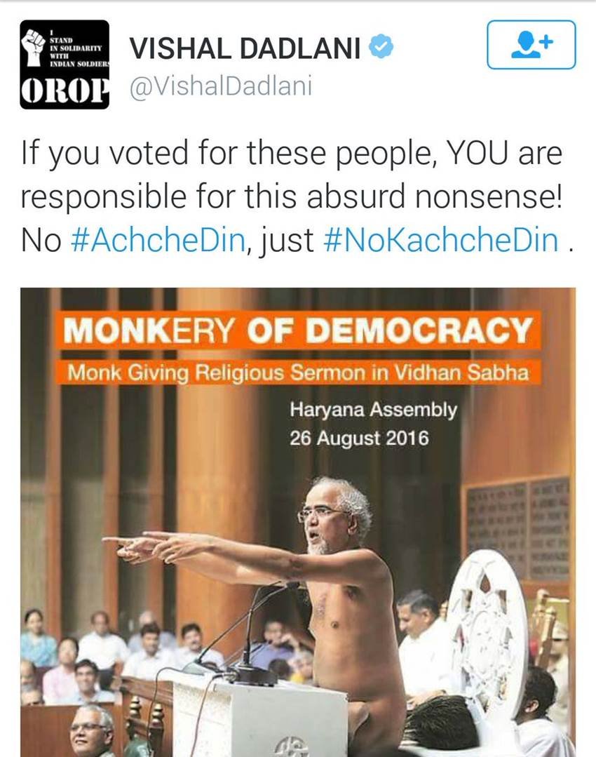 vishal dadlani, AAP, tarun sagar maharaj, vishal dadlani politics, dadlani tweet