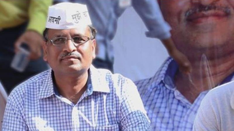 दिल्ली के कैबिनेट मंत्री सत्येंद्र जैन। दिल्ली के कैबिनेट मंत्री सत्येंद्र जैन।