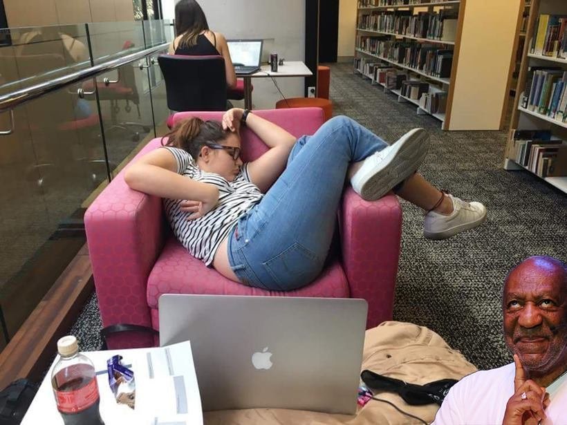 girl, viral photo, girl caught sleeping in library