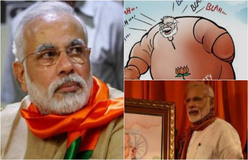 Narendra Modi, Narendra Modi portrait, Narendra Modi tweets his portrait