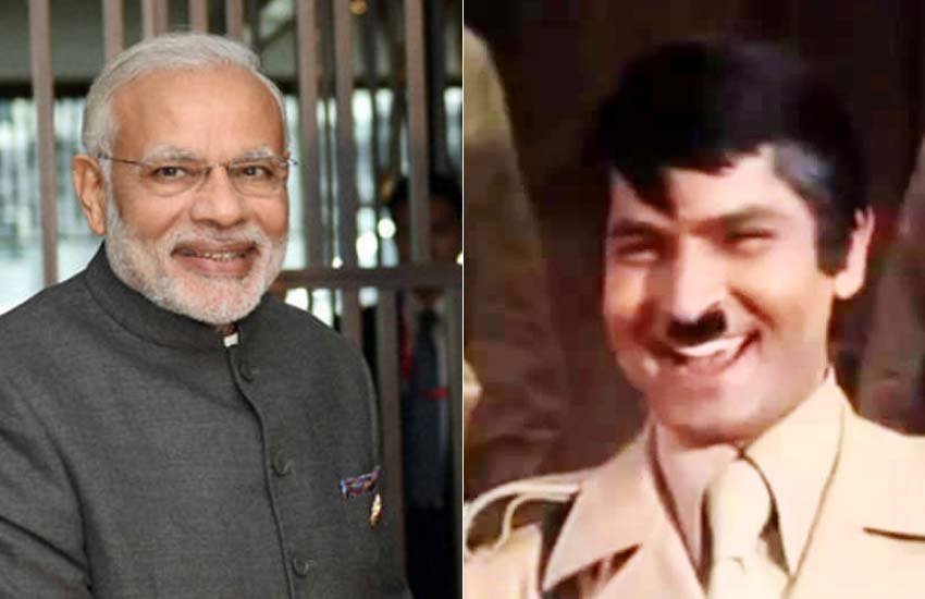narendra modi and asrani in shole narendra modi and asrani in shole
