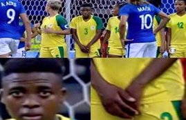 Female footballer, private part, Female footballer hiding private part