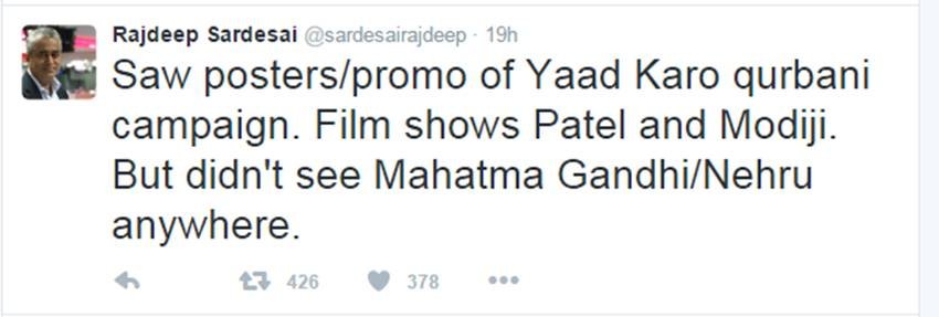 Rajdeep Sardesai, jara yaad karo kurbani, modi