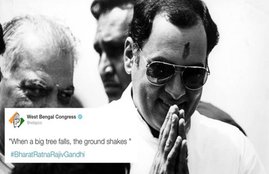 congress, rajiv gandhi birth anniversary, west bengal congress, rajiv gandhi controversy, 1984 riots, sikh riots, rajiv gandhi controversial remark, congress tweet