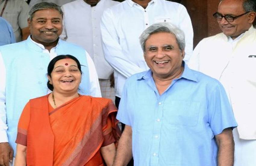 Sushma Swaraj, Swaraj Kaushal, Parliament, Sushma Swaraj husband, Youngest Governor of India, Digvijaya Singh, Sushma Swaraj twitter, Vinay Katiyar, India News, Jansatta