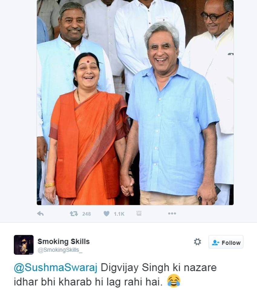 Sushma Swaraj, Swaraj Kaushal, Parliament, Sushma Swaraj husband, Youngest Governor of India, Digvijaya Singh, Sushma Swaraj twitter, Vinay Katiyar, India News, Jansatta