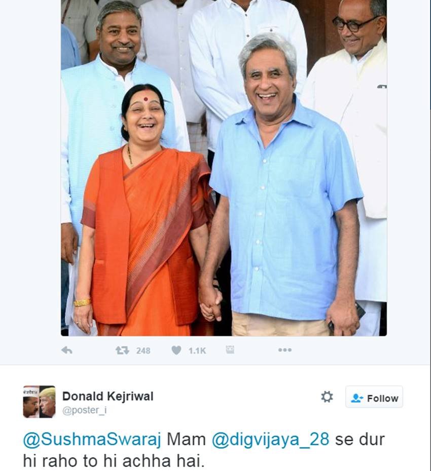 Sushma Swaraj, Swaraj Kaushal, Parliament, Sushma Swaraj husband, Youngest Governor of India, Digvijaya Singh, Sushma Swaraj twitter, Vinay Katiyar, India News, Jansatta