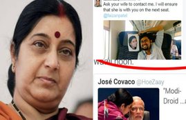 sushma swaraj, helps, honeymoon couple