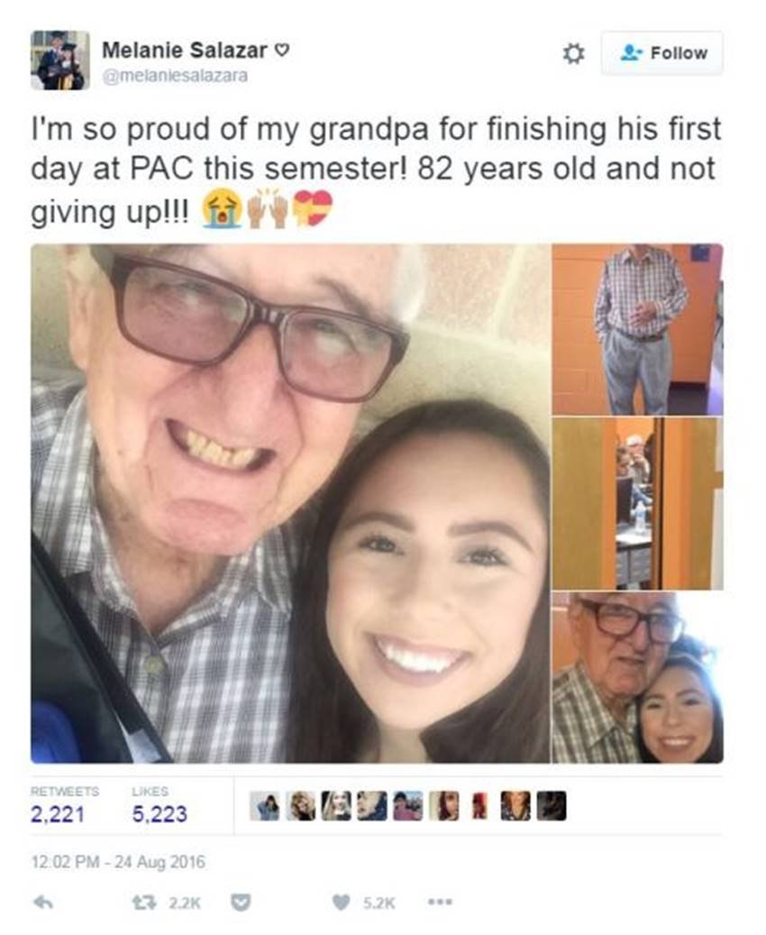 Grandfather, Granddaughter, Teenager, Palo Alto College, Graduation, Trending News, Viral Stories, Viral News, International, Jansatta
