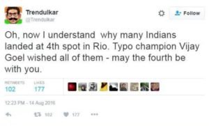 vijay goel tweets wrong photo 2