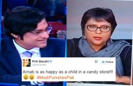 Arnab Goswami, Barkha Dutt, Times Now, Uri Attack, LoC, Line Of Control, Indian Army, Surgical Strike, NDTV, ModiPunishesPak, Trending News, Narendra Modi, India News, Jansatta