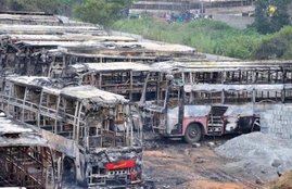 Bangalore, arson attack on 42 buses, Cauvery Water Sharing, Tamilnadu-Karnataka Cauvery Water Dispute, C Bhagya, C bhagya who burnt 42 buses, KPN Garage, fleet of 42 buses set on fire