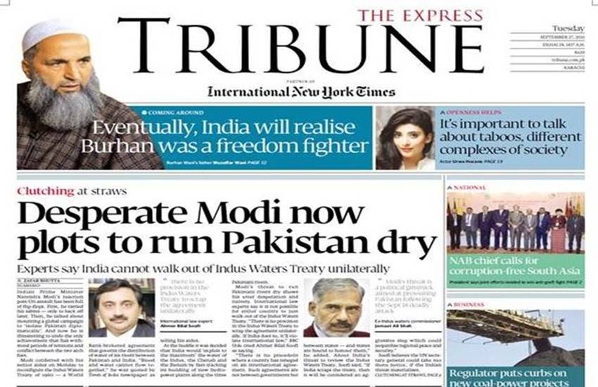 sushma swaraj, pakistani media, pak media on india, sushma speech unga, indus waters treaty, india pressurising pakistan, india-paksitan relations, pakistan attacking india, pakistani media covering uri, pak media on india, express tribune, dawn news, pakistan observer, India news, Internartional news, jansatta