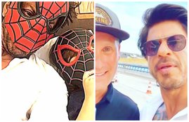 shah rukh khan, shah rukh khan instagram, shah rukh khan spiderman video, shah rukh khan spiderman video with abRam, shah rukh khan shooting in prague