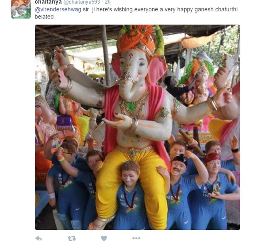 Virender Sehwag, twitter, ganesh chaturthi