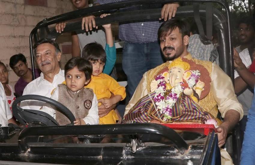Ganesh Chaturthi, ganesh Chaturthi 2016, Ganpati Visarjan, Priyanka Alva, Suresh Oberoi, Vivek Oberoi, Vivek Oberoi daughter