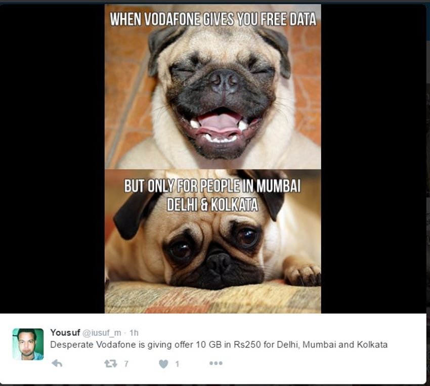 वोडाफोन का नया ऑफर फिलहाल सिर्फ दिल्‍ली, मुंबई और कोलकाता के उपभोक्‍ताओं के लिए उपलब्‍ध होगा। (फोटो: ट्विटर)