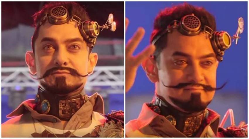 Aamir Khan, Aamir Khan new look, Aamir Khan secret superstar, Aamir Khan next, Aamir Khan mustache look, Aamir Khan new look from secret superstar, aamir khan bhuvan, aamir khan lagaan, aamir khandubai, aamir khan bollywood theme park dubai, aamir khan theme park ride, aamir khan lagaan ride, aamir khan lagaan ride dubai, Entertainment