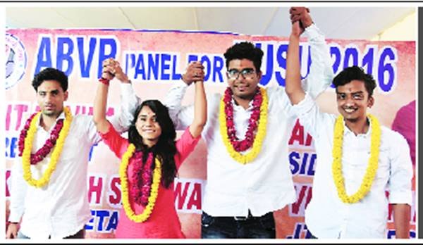 एबीवीपी का उम्मीदवार पैनल।