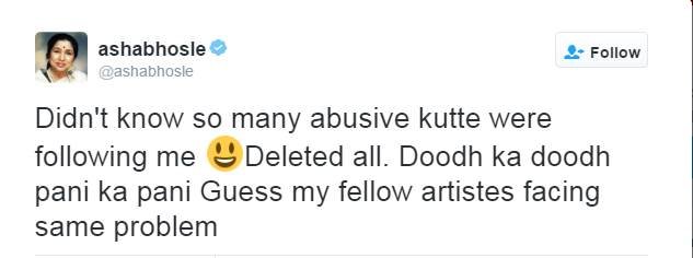 Asha Bhosle, tweet, pakistani, Salman khan, Karan johar, Shyam Benegal, MNS, Pak Artist, Surgical Strike, Terrorist, India-pakistan,