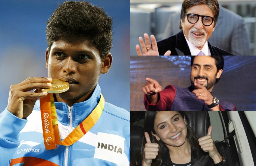 bollywood wishes mariyappan thangavelu, aamir khan twitter, amitabh bachchan twitter, abhishek bachchan twitter, anushaka sharma, gold in paralympics, sachin twitter