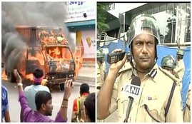 Cauvery dispute, Violence hits Bengaluru, TN-vehicles set ablaze; 15,000 police men have been deployed