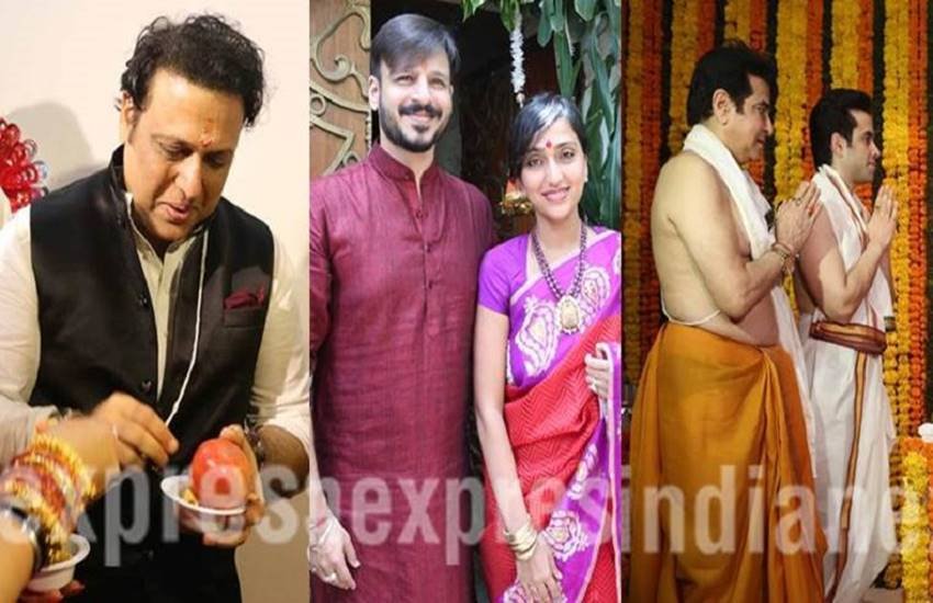 ganesh chaturthi, ganesh, Govinda, Vivek Oberoi, Tusshar Kapoor, nana patekar, hema malini, photos, entertainment news, indian express, indian express news