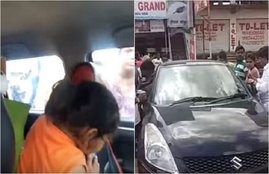 car, girl, child, car, lock, car lock, loked inside the car, restaurant, parents, hyderabad, india, cctv footage, video